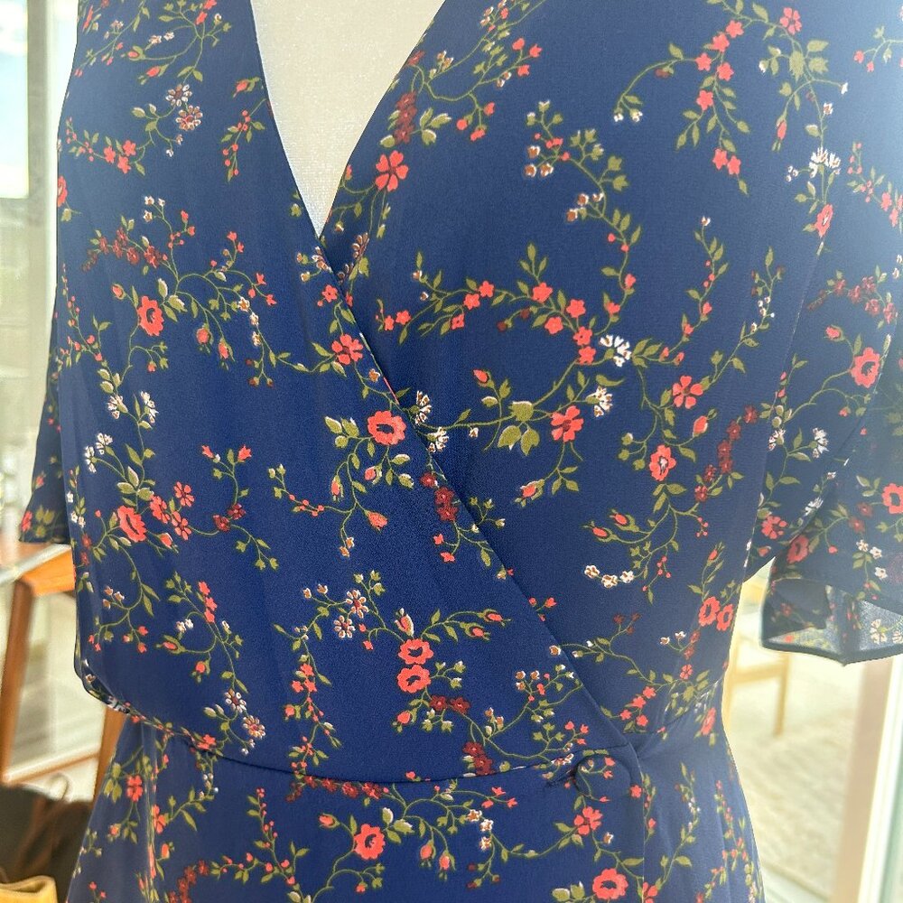 Madewell Amaranth Wrap Dress Moonless Floral Plus Size 20 - Picture 6 of 6